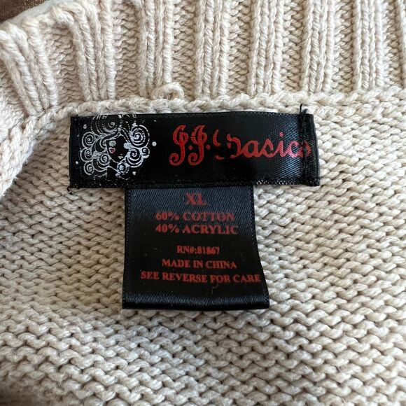 JJ Basics Light Brown long knit sweater/ dress blue checkers size XL academia - Picture 4 of 12